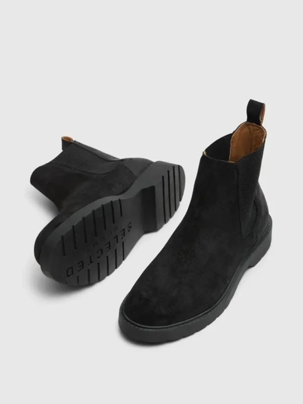 Sko>SELECTED RUSKIND CHELSEA-STØVLER Black