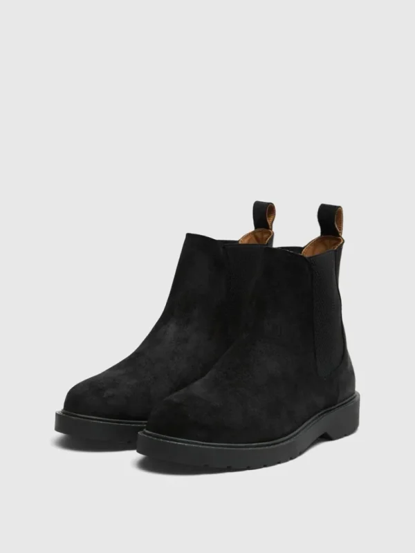 Sko>SELECTED RUSKIND CHELSEA-STØVLER Black