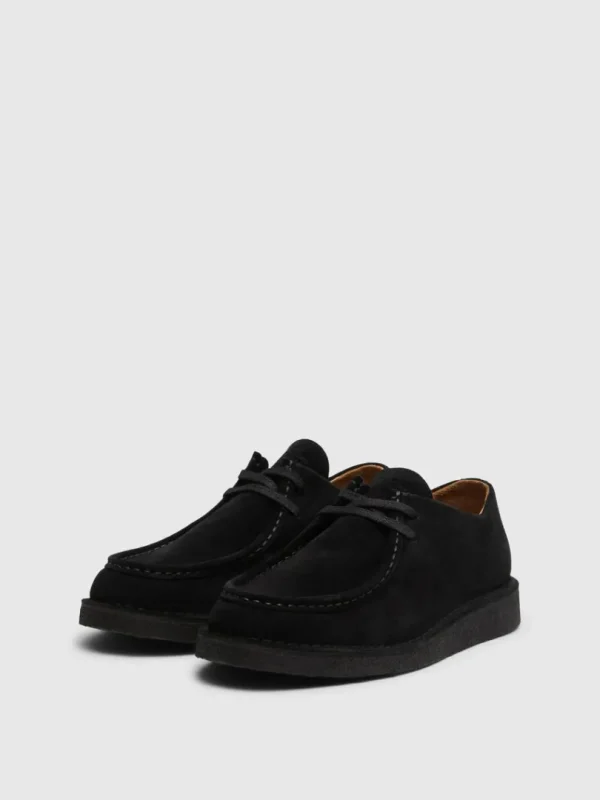 Sko>SELECTED RUSKIND MOC-TOE SKO Black