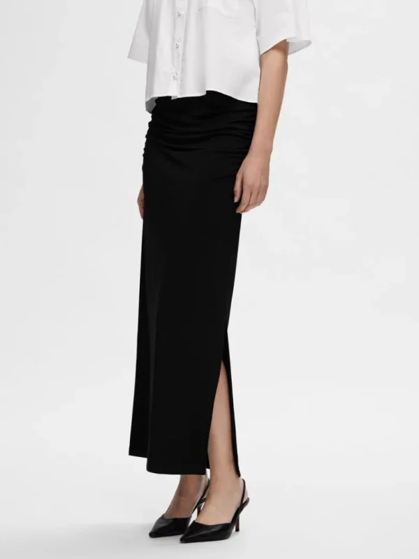 Nederdele>SELECTED RYNKET MAXINEDERDEL Black