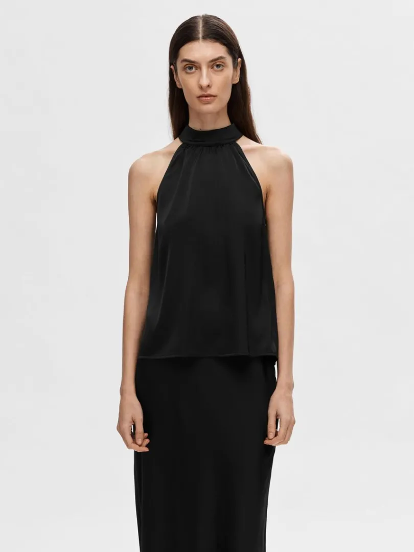 satin_halterneck_top_0-1.webp Toppe Og Bluser>SELECTED SATIN HALTERNECK TOP Black