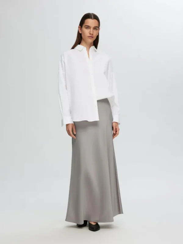 Nederdele>SELECTED SATIN MAXINEDERDEL Beige