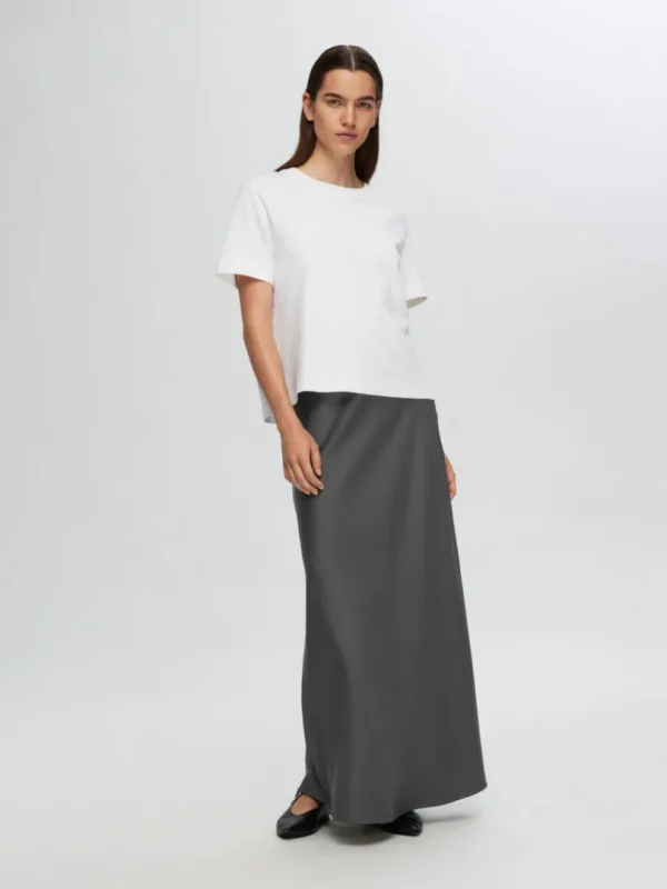 Nederdele>SELECTED SATIN MAXINEDERDEL Grey