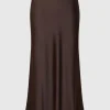 Nederdele>SELECTED SATIN MIDINEDERDEL Brown