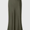 Nederdele>SELECTED SATIN MIDINEDERDEL Green