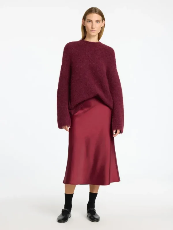 Nederdele>SELECTED SATIN MIDINEDERDEL Purple