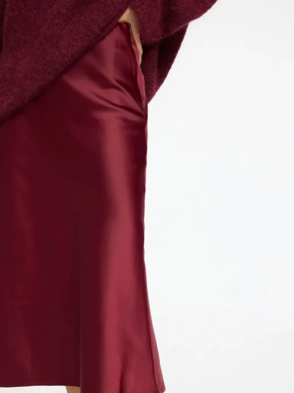 Nederdele>SELECTED SATIN MIDINEDERDEL Purple