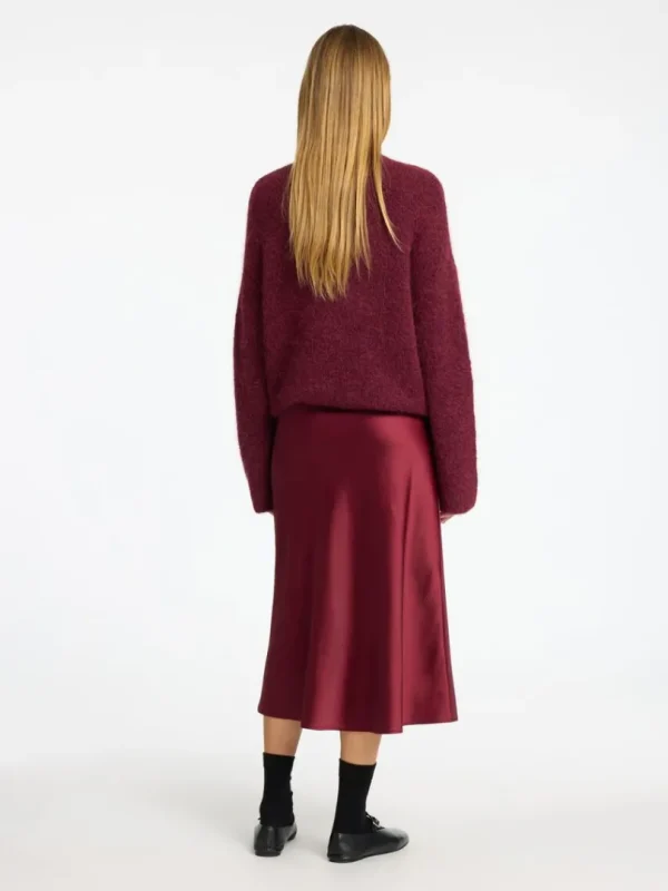 Nederdele>SELECTED SATIN MIDINEDERDEL Purple