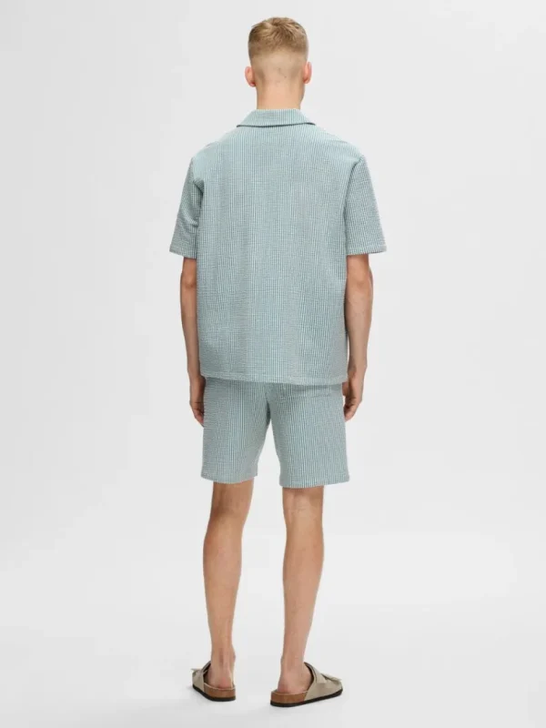 Skjorter>SELECTED SEERSUCKER KORTÆRMET SKJORTE Blue