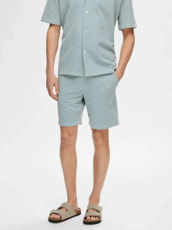 Shorts>SELECTED SEERSUCKER SHORTS Blue