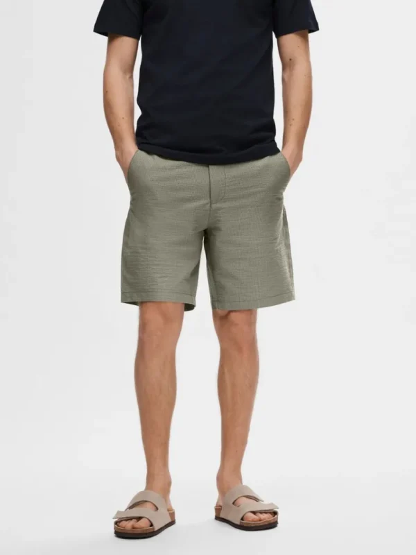 Shorts>SELECTED SEERSUCKER SHORTS Green
