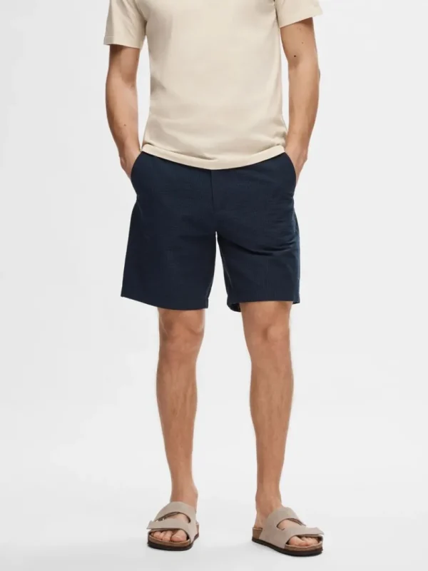 Shorts>SELECTED SEERSUCKER SHORTS Blue