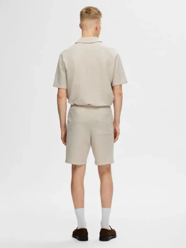 Shorts>SELECTED SEERSUCKER SHORTS Beige