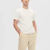 T-shirts>SELECTED SEERSUCKER T-SHIRT White
