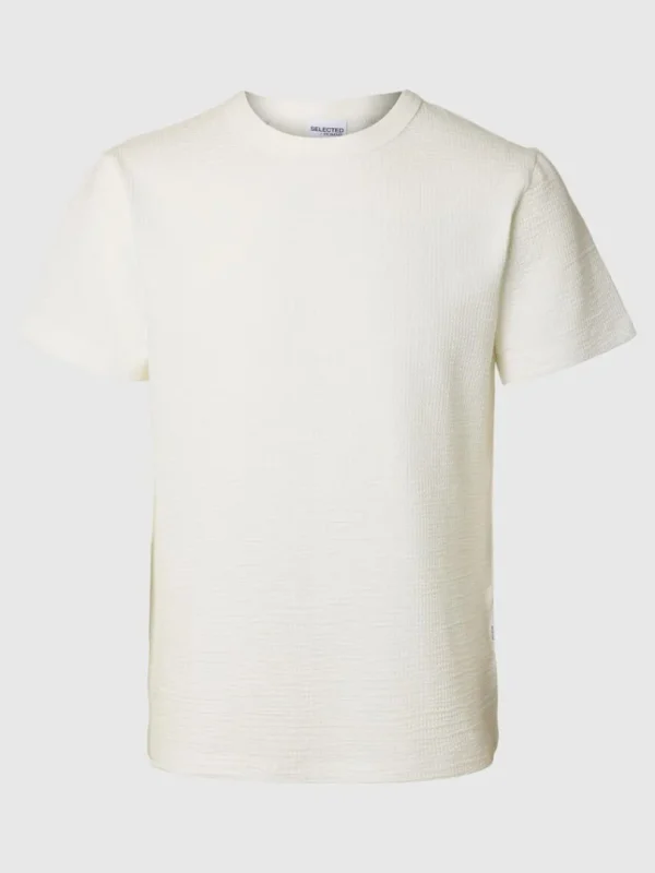 T-shirts>SELECTED SEERSUCKER T-SHIRT White