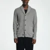 Strik>SELECTED SHAWL-NECK STRIKKET CARDIGAN Grey