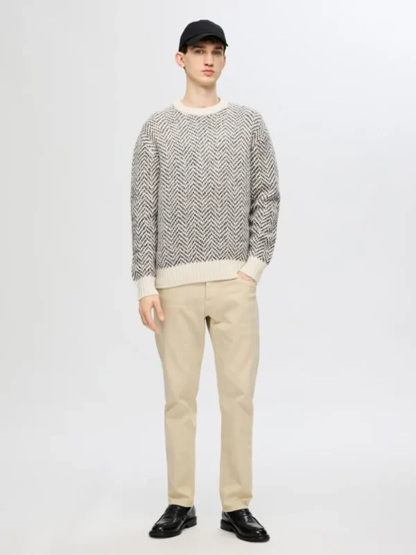 Strik>SELECTED SILDEBENSPRINT STRIKTRØJE Beige