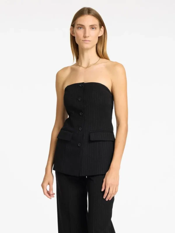 Toppe Og Bluser>SELECTED SKRÆDDERSYEDE BUSTIER TOP Black