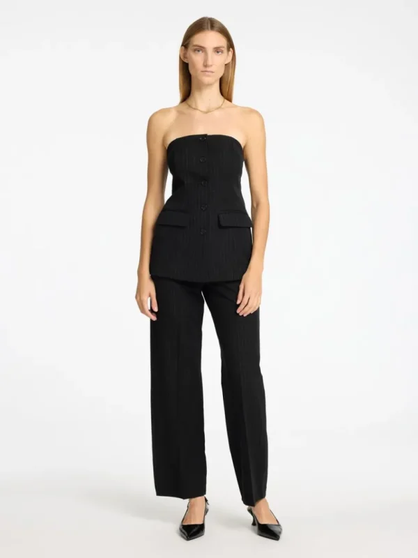 Toppe Og Bluser>SELECTED SKRÆDDERSYEDE BUSTIER TOP Black