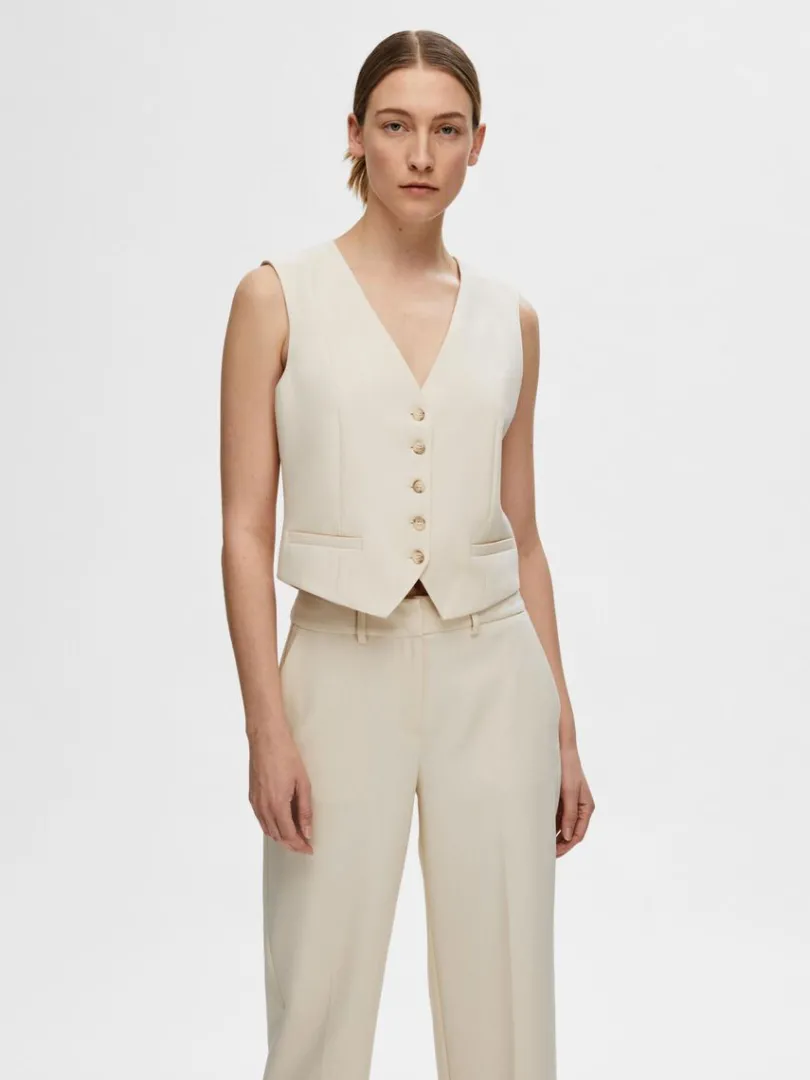 skrddersyede_vest_0.webp Toppe Og Bluser>SELECTED SKRÆDDERSYEDE VEST Beige