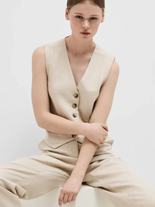 Jakkesæt & Blazers | Toppe Og Bluser>SELECTED SKRÆDDERSYEDE VEST Beige