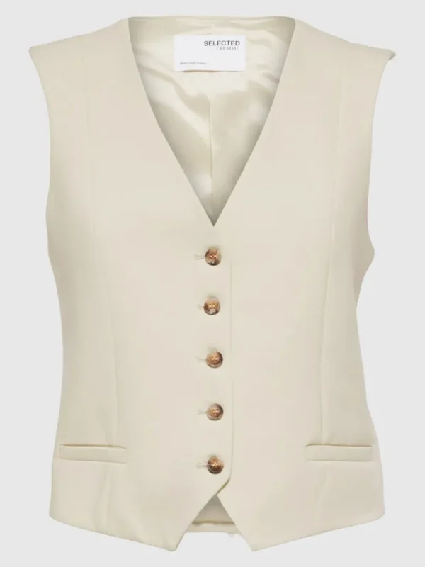 Toppe Og Bluser>SELECTED SKRÆDDERSYEDE VEST Beige
