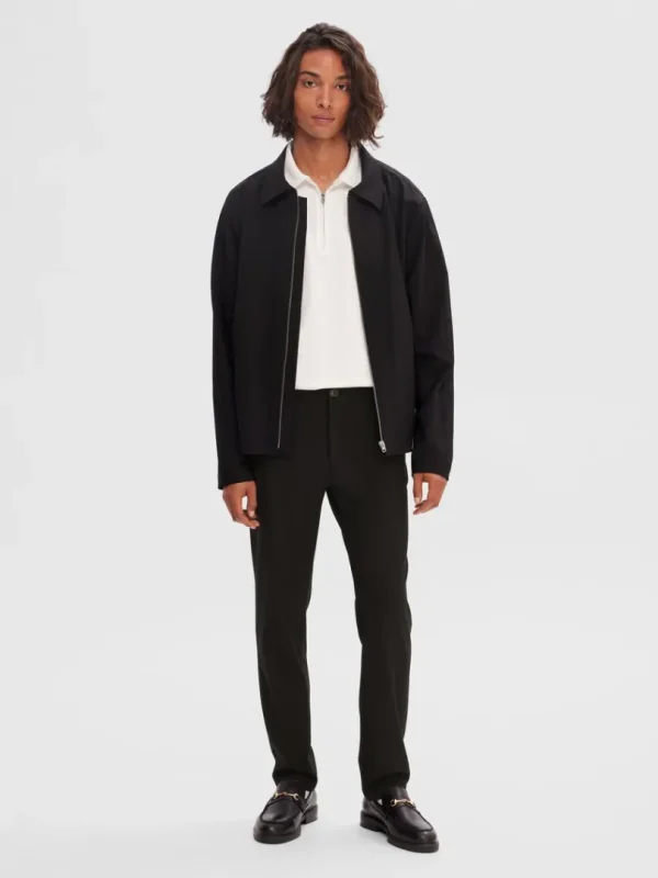Overtøj | Jakkesæt & Blazers>SELECTED SKRÆDDERSYET MED LYNLÅS JAKKE Black