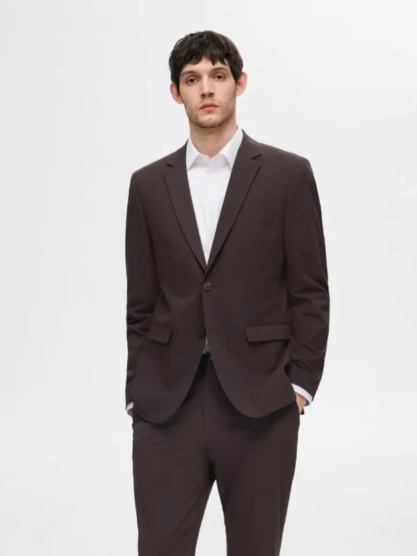 Jakkesæt & Blazers>SELECTED SLIM FIT BLAZER Brown