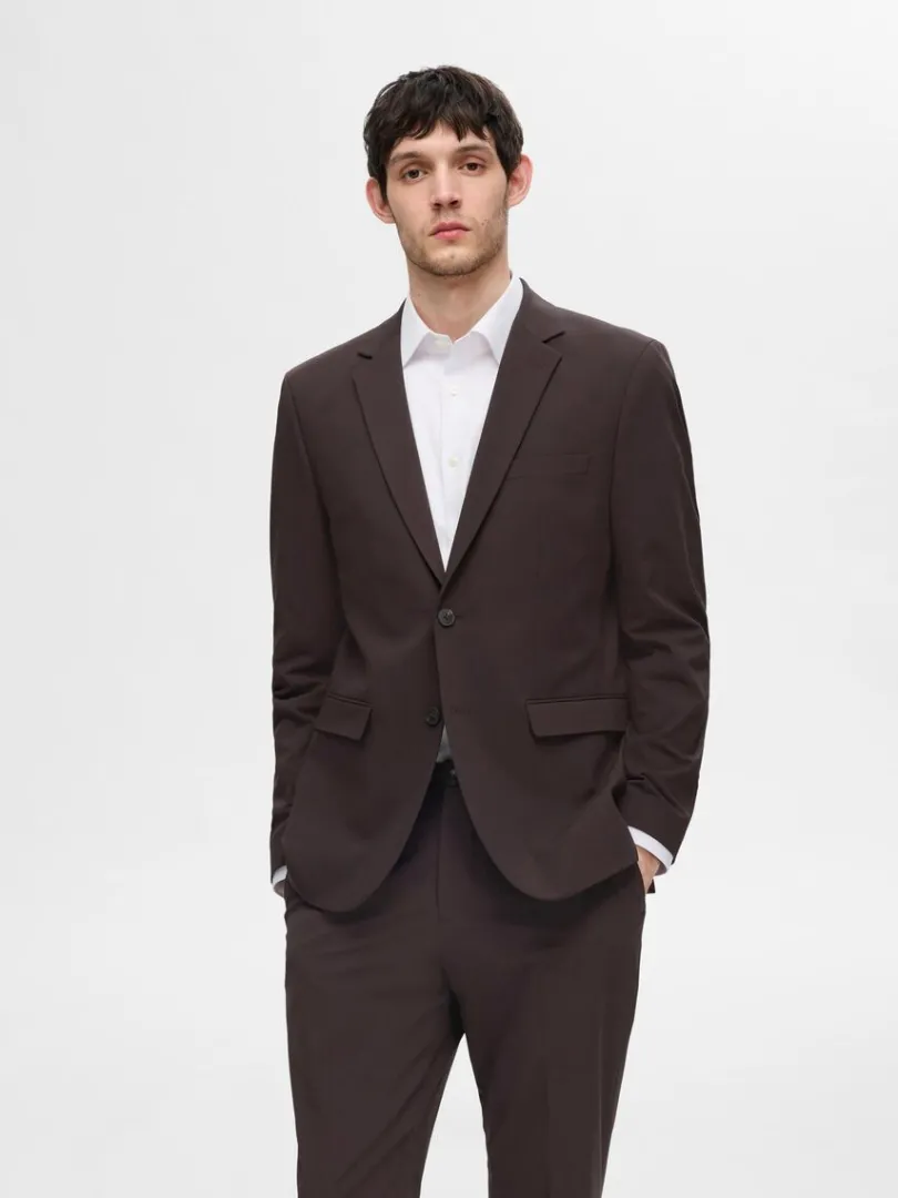 slim_fit_blazer_0-10.webp Jakkesæt & Blazers>SELECTED SLIM FIT BLAZER Brown