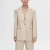 Jakkesæt & Blazers>SELECTED SLIM FIT BLAZER Beige