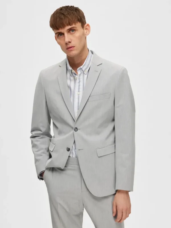 Jakkesæt & Blazers>SELECTED SLIM FIT BLAZER Grey