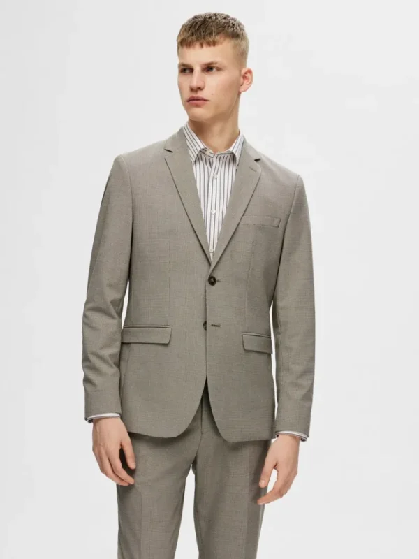 Jakkesæt & Blazers>SELECTED SLIM FIT BLAZER Brown