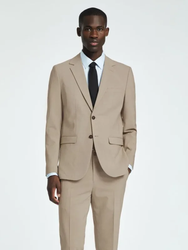 Jakkesæt & Blazers>SELECTED SLIM FIT BLAZER Beige