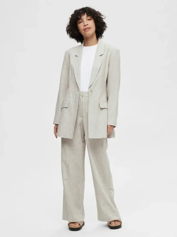 Jakkesæt & Blazers>SELECTED SLIM FIT BLAZER Beige