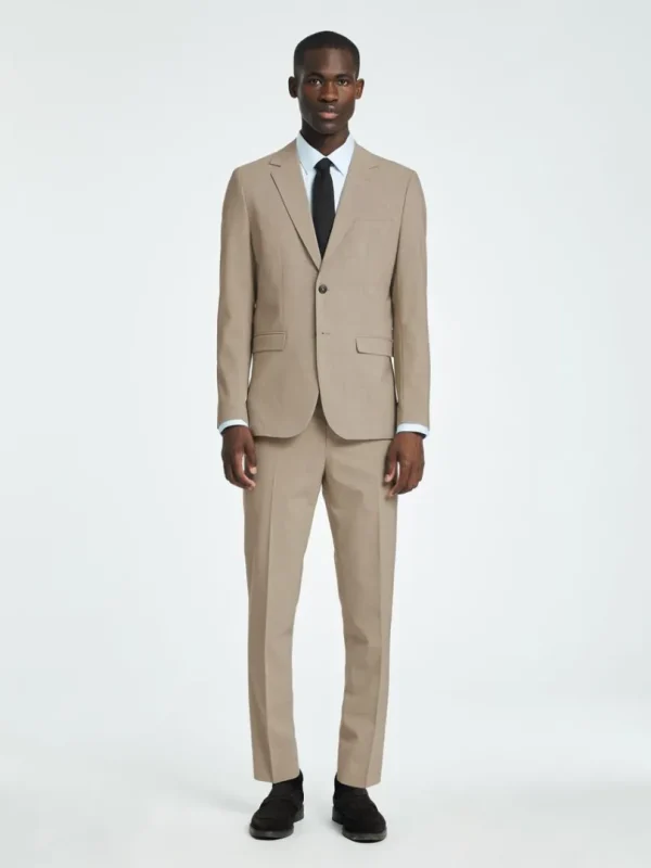 Jakkesæt & Blazers>SELECTED SLIM FIT BLAZER Beige