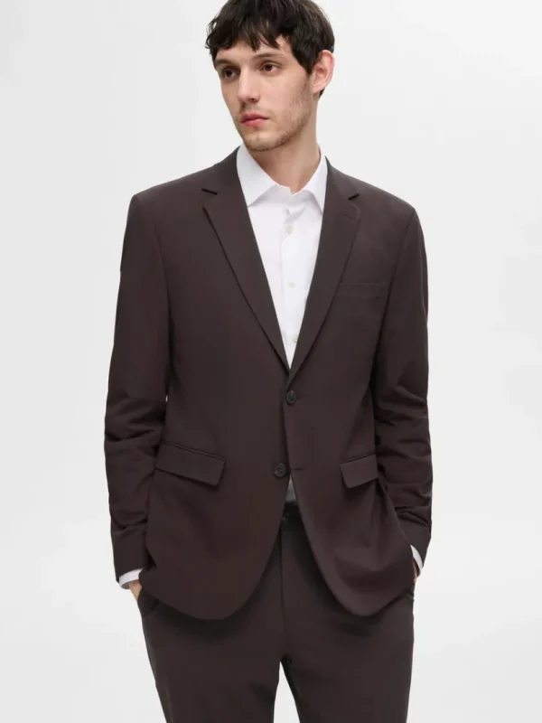 Jakkesæt & Blazers>SELECTED SLIM FIT BLAZER Brown
