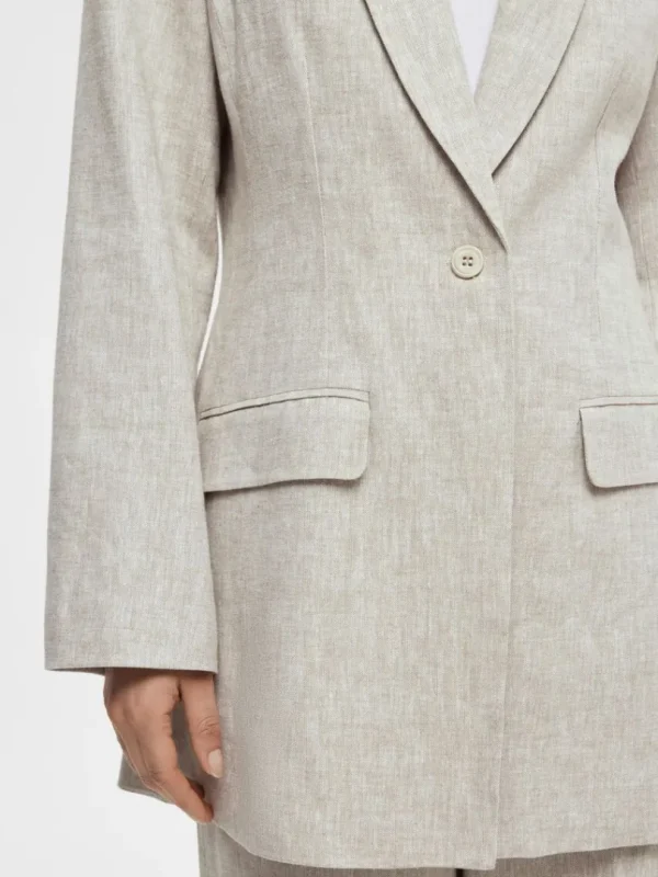 Jakkesæt & Blazers>SELECTED SLIM FIT BLAZER Beige