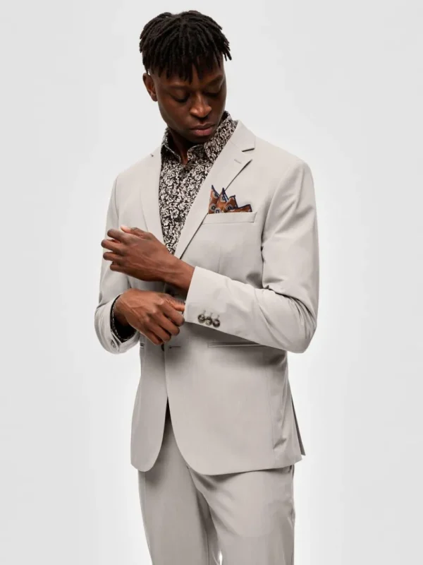 Jakkesæt & Blazers>SELECTED SLIM FIT BLAZER Beige