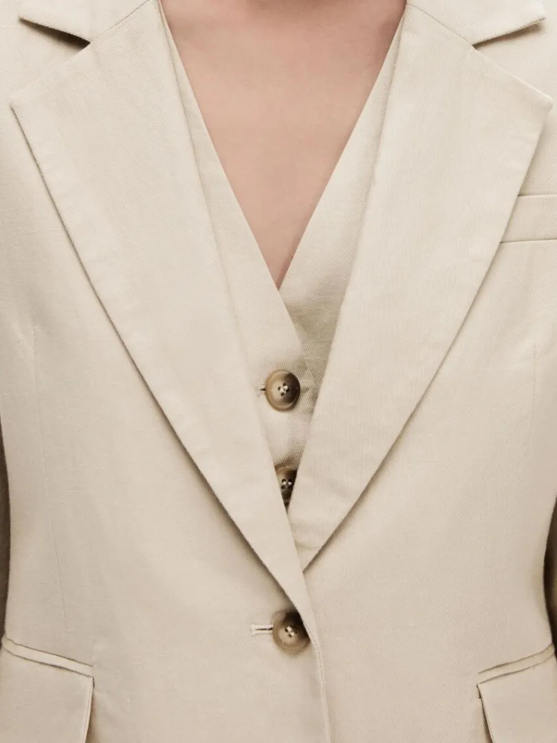slim_fit_blazer_3.webp Jakkesæt & Blazers>SELECTED SLIM FIT BLAZER Beige