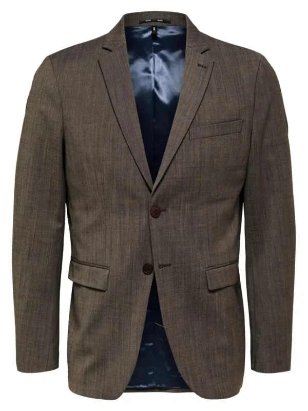 Jakkesæt & Blazers>SELECTED SLIM FIT BLAZER Brown