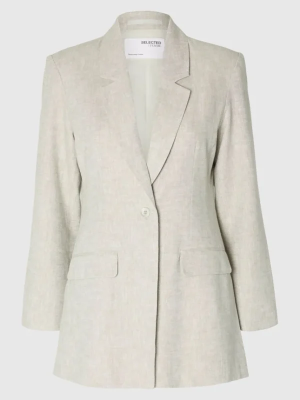 Jakkesæt & Blazers>SELECTED SLIM FIT BLAZER Beige