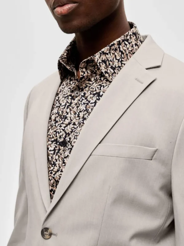 Jakkesæt & Blazers>SELECTED SLIM FIT BLAZER Beige