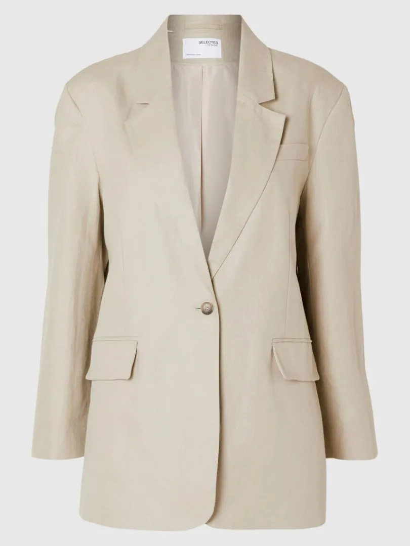 slim_fit_blazer_5.webp Jakkesæt & Blazers>SELECTED SLIM FIT BLAZER Beige