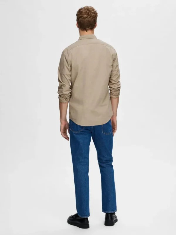 Skjorter>SELECTED SLIM FIT BOMULD SKJORTE Brown