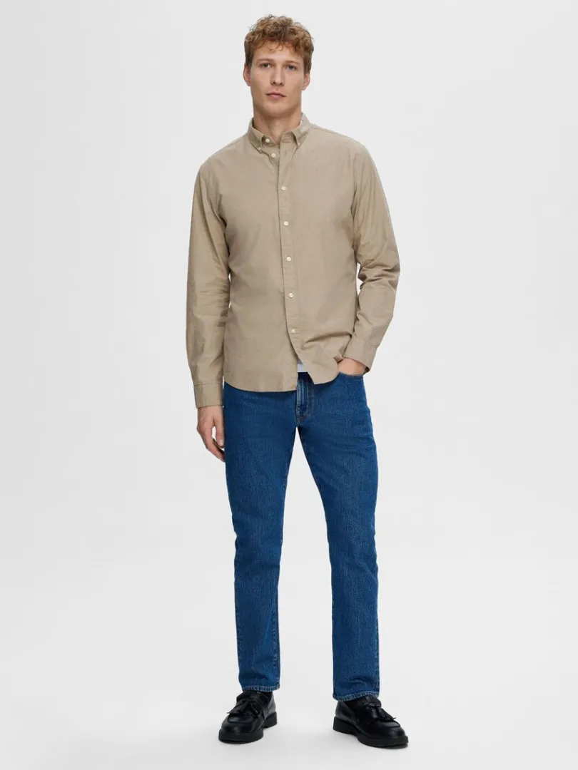 slim_fit_bomuld_skjorte_2-4.webp Skjorter>SELECTED SLIM FIT BOMULD SKJORTE Brown