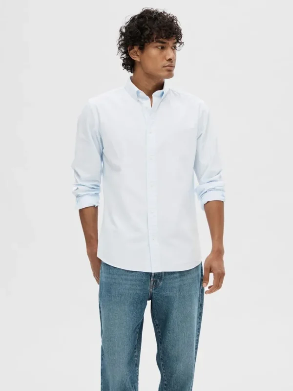 Skjorter>SELECTED SLIM FIT BOMULD SKJORTE Blue