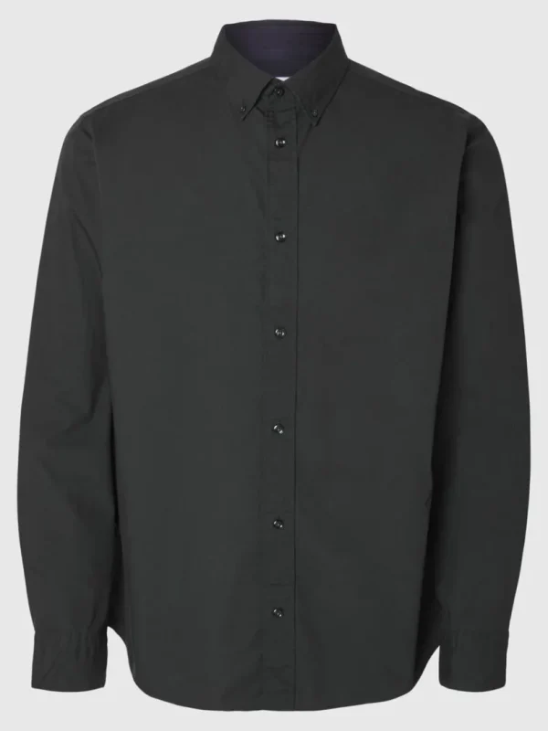 Skjorter>SELECTED SLIM FIT BOMULD SKJORTE Black