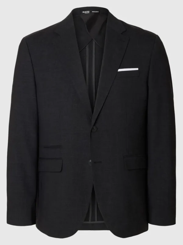 Jakkesæt & Blazers>SELECTED SLIM FIT ENKELTRADET BLAZER Black
