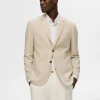 Jakkesæt & Blazers>SELECTED SLIM FIT ENKELTRADET BLAZER Beige