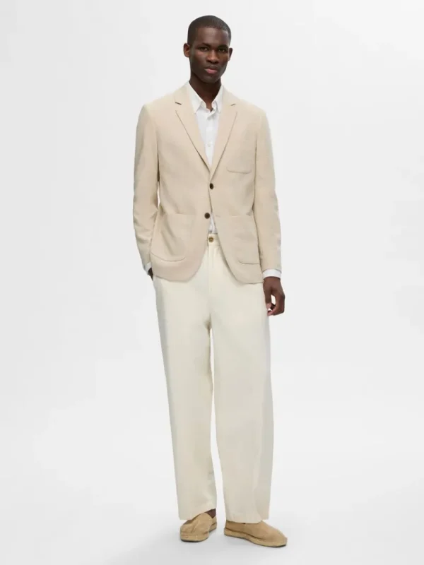 Jakkesæt & Blazers>SELECTED SLIM FIT ENKELTRADET BLAZER Beige